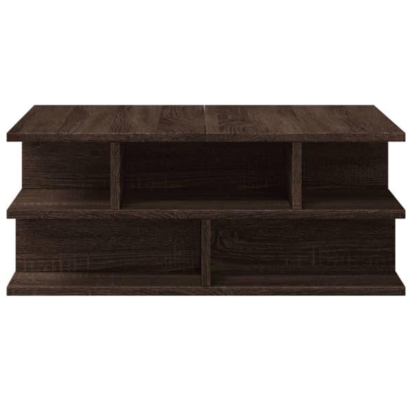 vidaXL Soffbord brun ek 70x70x29 cm