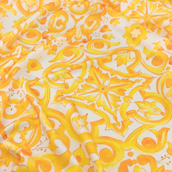 Gul majolica silke chiffonstof