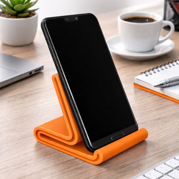 Orange telefonstativ bordsstativ smartphonehållare