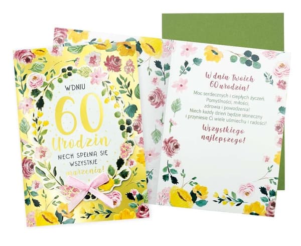 Kort B6 Födelsedag 60 (blommor)