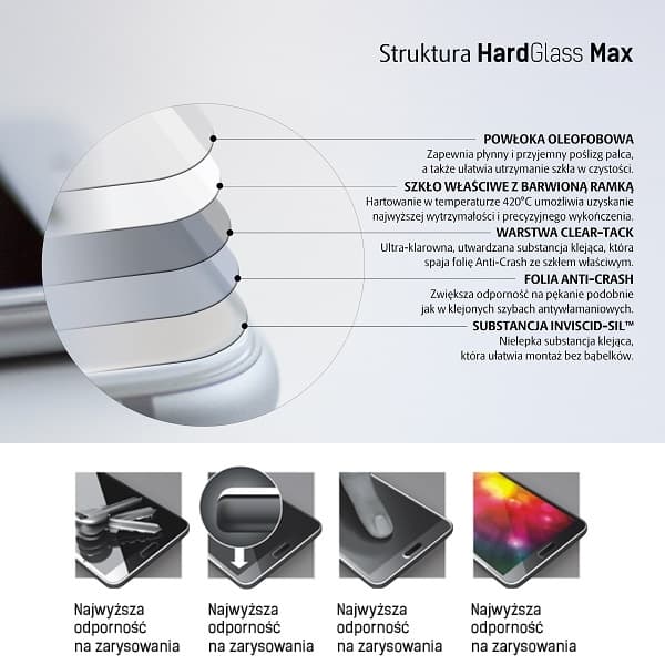3MK HardGlass Max hærdet glas til iPhone 8, sort ramme