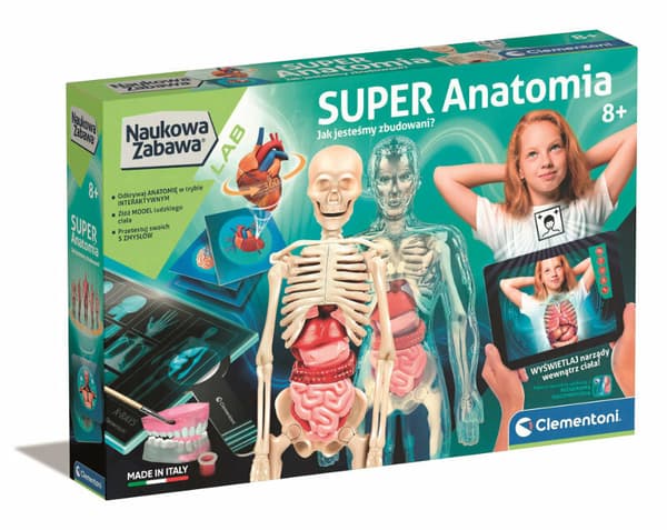 Tieteen hauskaa Super Anatomia Puolan kieli Clementoni 50919