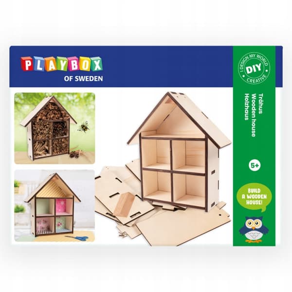 Træ DIY insekthotel 32×25×10 cm
