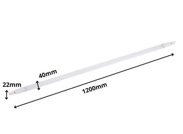 LED-lampe 120 cm lineær armatur til garage, værksted, neutral, IP65-resistent
