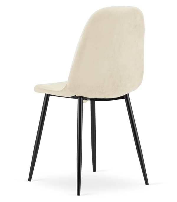 PADVA stol - lys beige fløjl / sorte ben x 1
