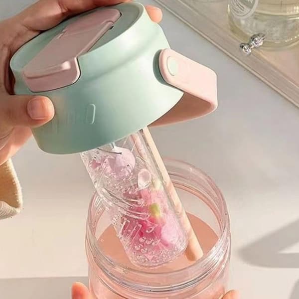 Fortune BD35 800 ml vattenflaska med korg och sugrör