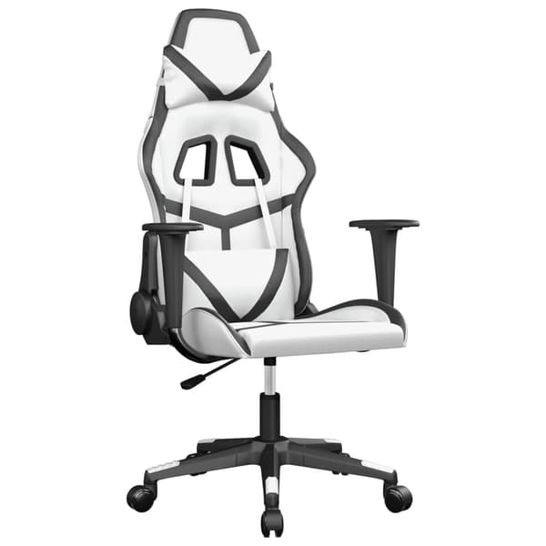 vidaXL gamingstol, sort og hvid, kunstlæder