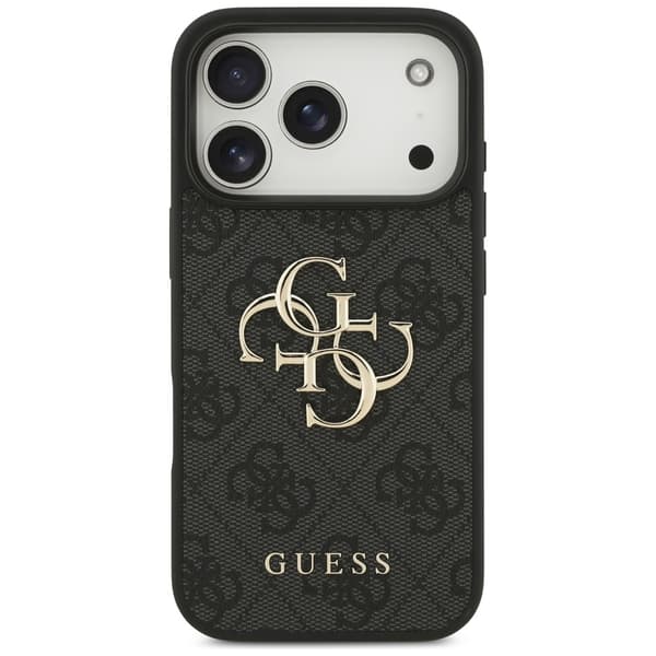 Guess 4G stort logo-cover til iPhone 17 Pro, sort
