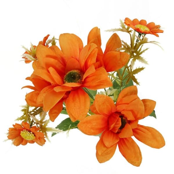 Buket med 7 prræstkraver, 36 cm, orange