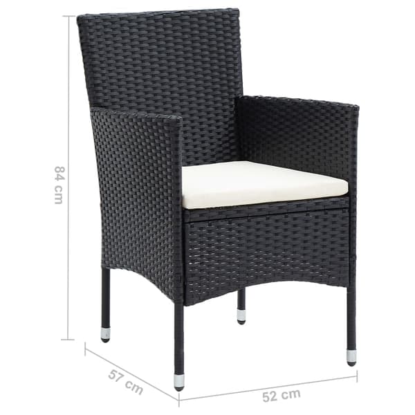 vidaXL havestole, sæt med 4, polyrattan, sort