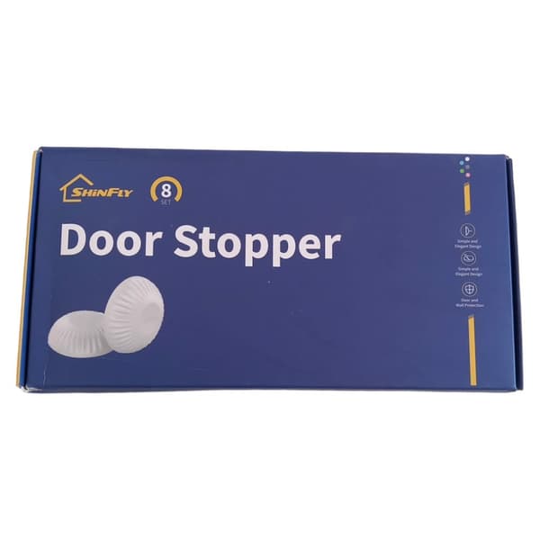 Selvklæbende vægdørstopper 8 stk. hvid