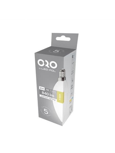 LED-lampa ORO-PREMIUM-E14-C37-7W-XP-DW, 4000K