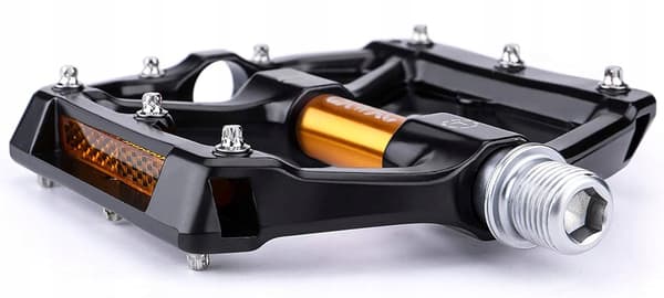 CXWXC Aluminium Platform Cykelpedaler med Reflektorstifter, Sort