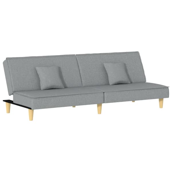 vidaXL Bäddsoffa, ljusgrå, klädd i tyg