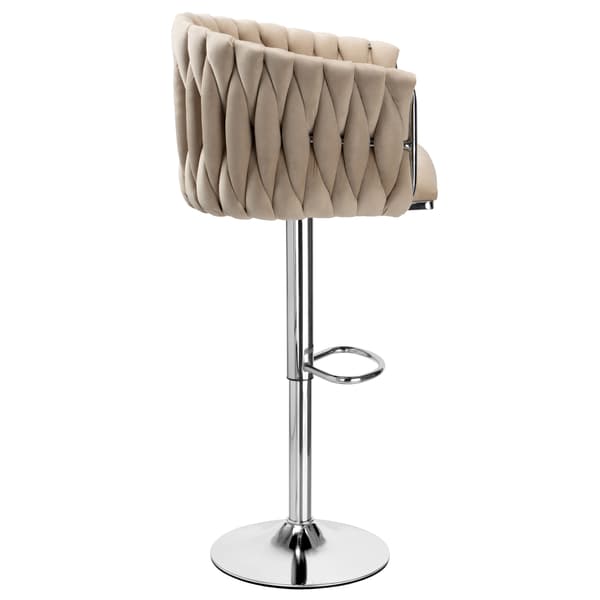 Cofton kromi beige samettinen baarijakkara
