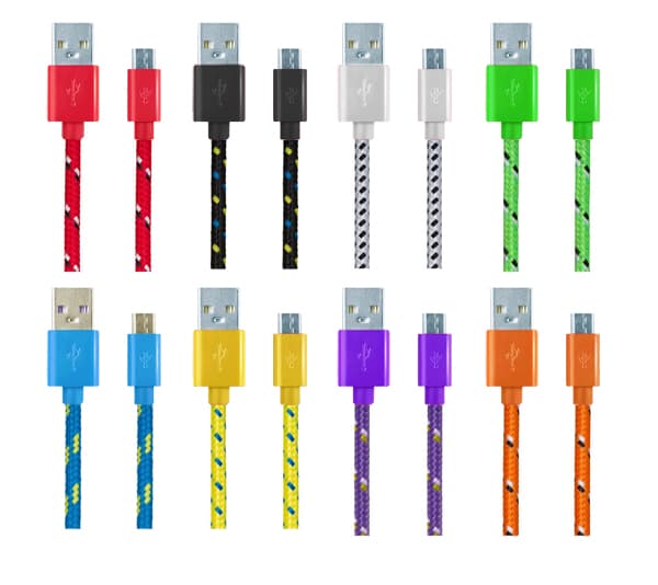 EB175OB MICRO USB 2.0 AB -KAAPELI M/M 1.0M PUNOTTU ORANSSIN MUSTA