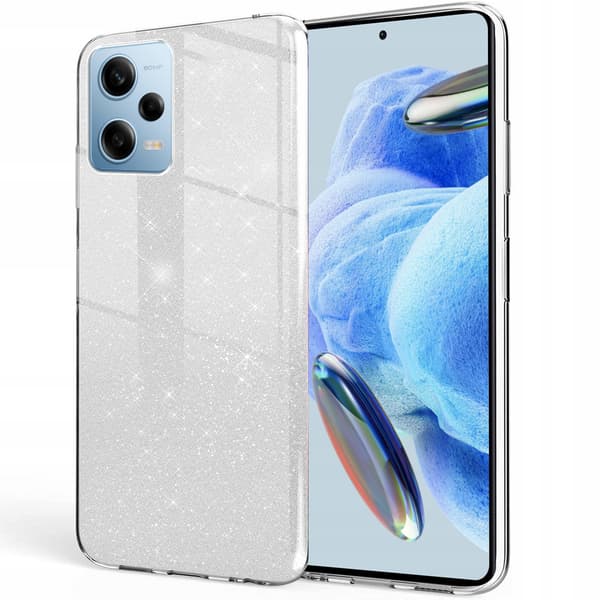 Fodral för REDMI NOTE 12 PRO 5G GLITTER 3i1 GLITTER SILVERBAKSIDA + GLAS