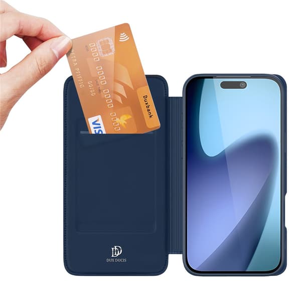 Dux Ducis iPhone 17 Skin Pro Flip-etui, Marineblå