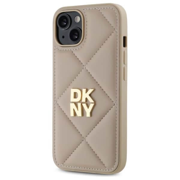 DKNY DKHCP14SPQDSLE iPhone 14 6,1" Beige Quilted Stack Logotyp