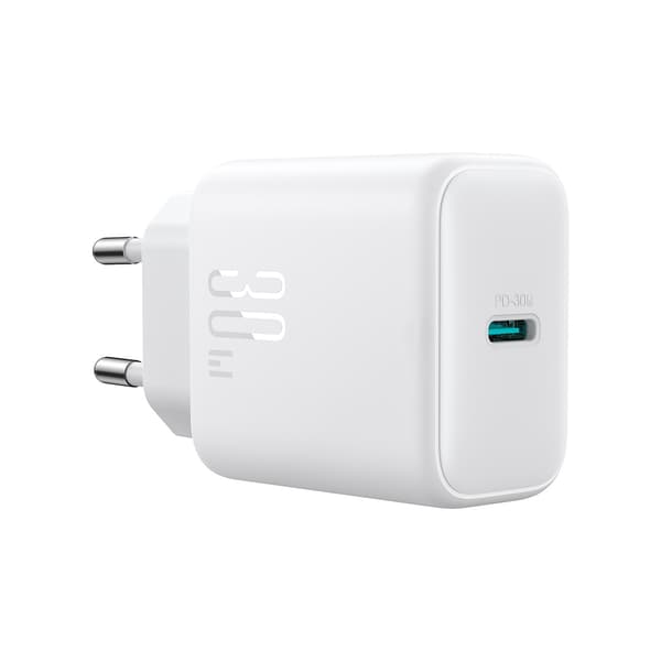 USB-C PD 30W QC SFC Vægoplader - Hvid