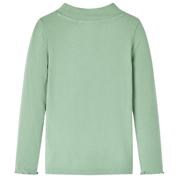 Barn långärmad polotröja, mörk mintgrön, 128