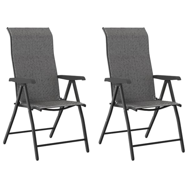 vidaXL foldbare havestole, sæt med 2, grå, PE-rattan