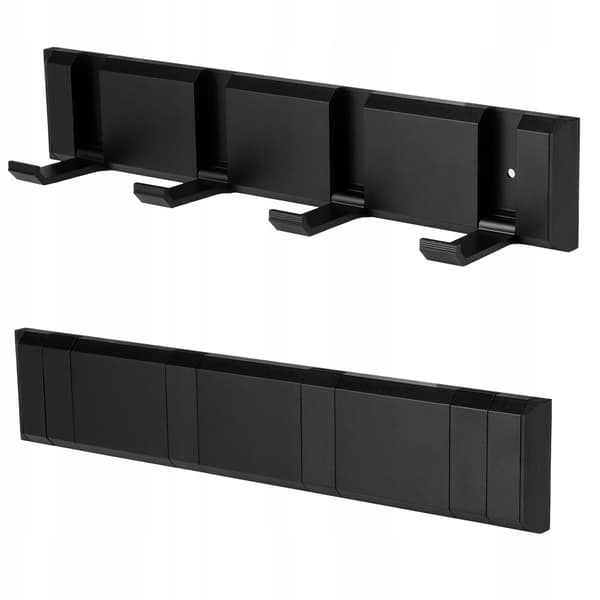 VÆGBØJLEKROG TØJSTIL 4 FOLDBARE KROGE SORT MAT