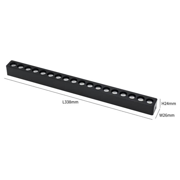Tuya Grille 18W S18 Zigbee lineær spotlight til SLIM TRACK og FiberFLEX skinner 48VDC 3000-6000K dæmpbar