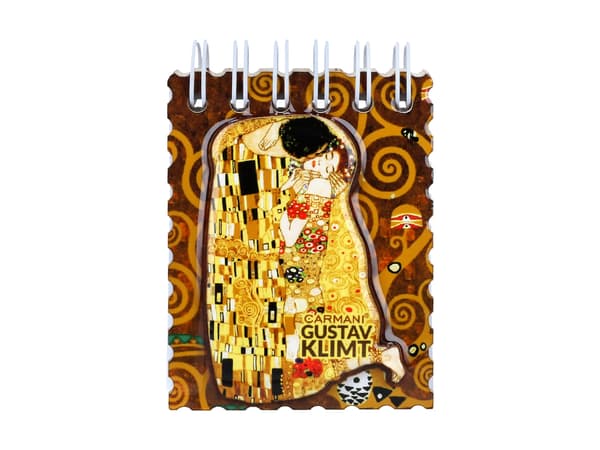 Carmani, magnetisk notesbog - Gustav Klimt/Kysset
