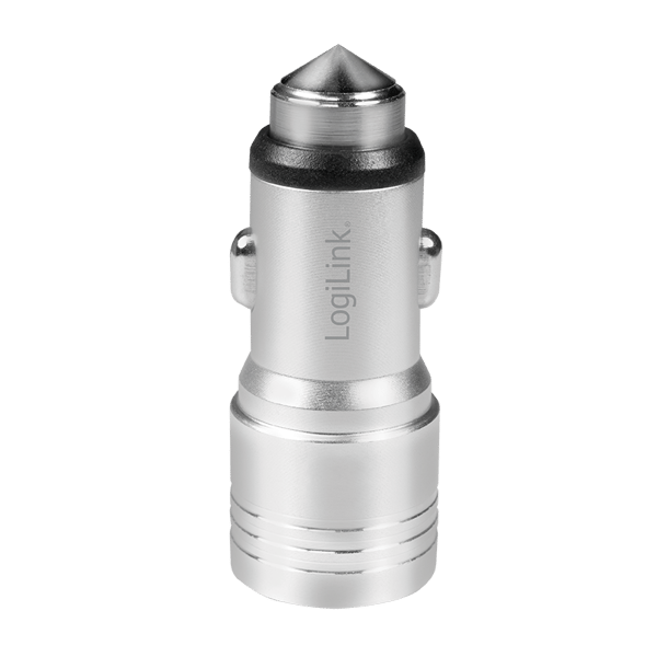 Logilink 10,5W USB-billader med nødhammer 2xUSB 5V/2,1A