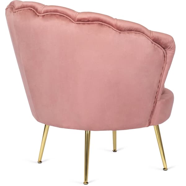 ANGEL Shell Lænestol til Stuen, Pink Velour, Moderne