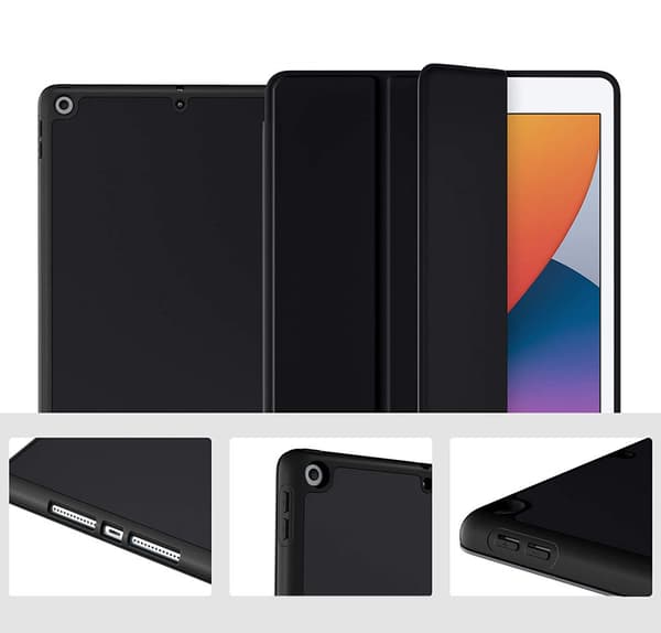 Etui til iPad 10.2" 2021/2020/2019 (9./8./7. generation), med stylusholder, sort