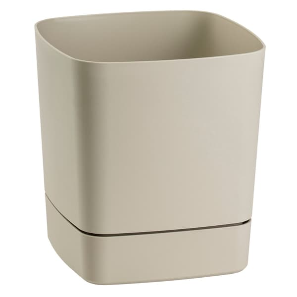 Cubi genbrugsblomsterpotte med underkop, beige, 19x19 cm