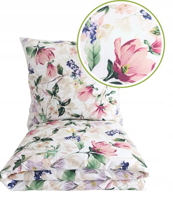 SENGESÆT 200x220 cm TYKT BOMULD MED BLOMSTER