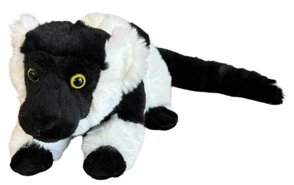 Mustavalkoinen lemuri vari 25cm