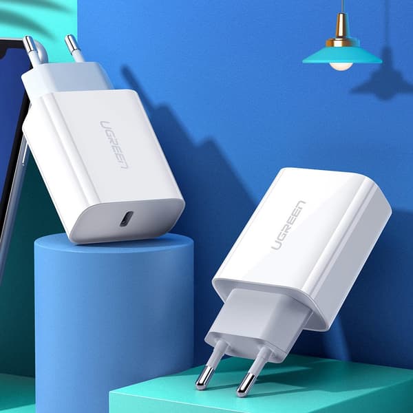 USB Power Delivery 3.0 Quick Charge 4.0+ 20W 3A Hvid Vægoplader