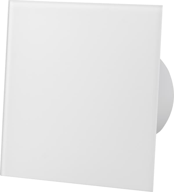 dRim 125 TS Timer Ventilator Hvid Blank Glas Ventilator Plus Panelsæt