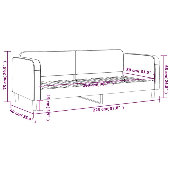 vidaXL Bäddsoffa mörkgrå 80x200 cm tygklädd