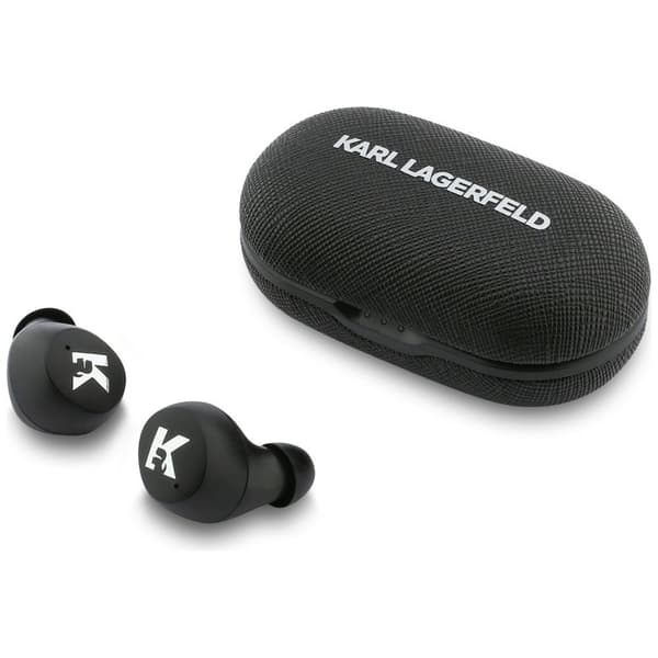 TWS Karl Lagerfeld Saffiano Logo ENC Hovedtelefoner Sorte