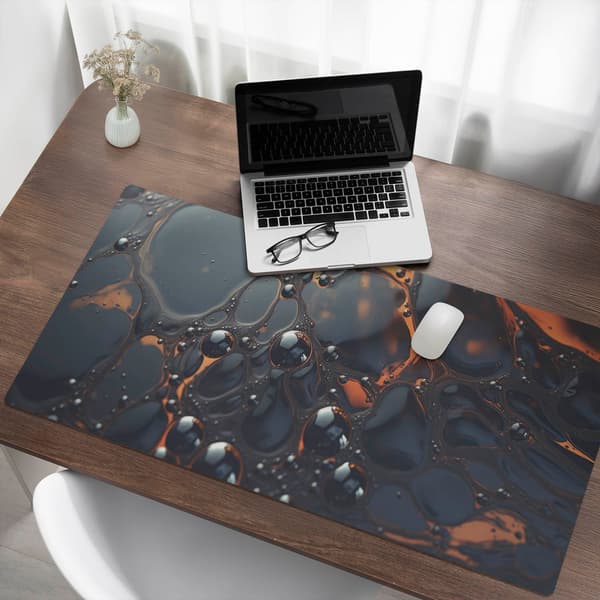 Liquid Bubbles musemåtte til skrivebord, tastatur og bærbar computer 120x60 cm