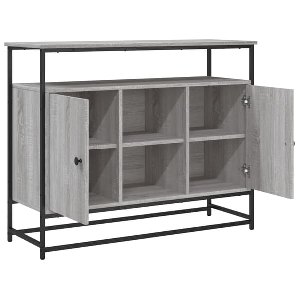 vidaXL kommode, grå Sonoma-eg, 100x35x80 cm, træbaseret materiale