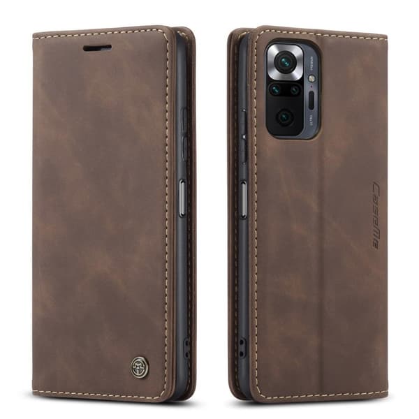 CASEME-etui til Xiaomi Redmi Note 10 Pro, læderpung, kaffe
