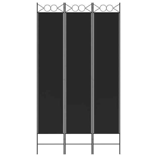 vidaXL 3-panels rumdeler sort 120x220 cm stof