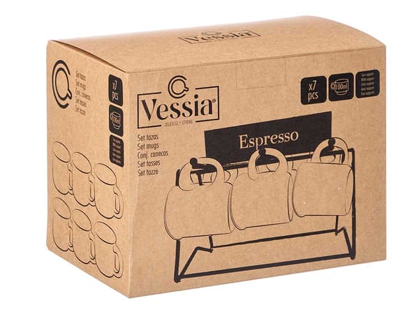 Sæt med espressokopper 100 ml grå