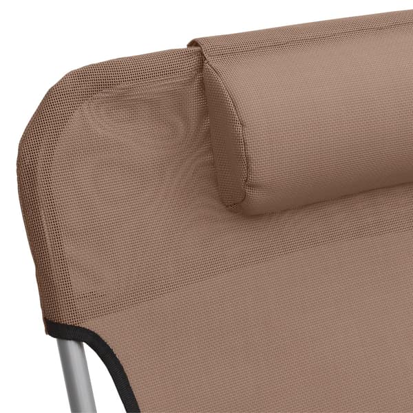vidaXL foldbare liggestole, sæt med 2, brun, textilene og stål