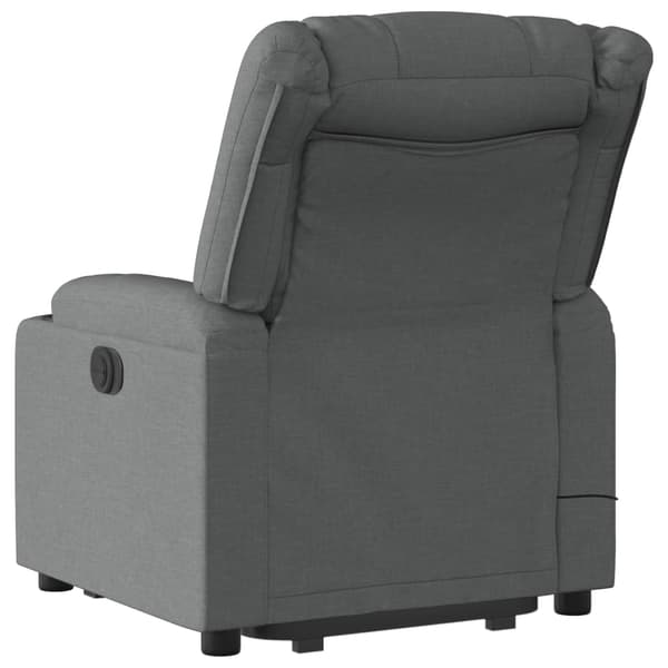 vidaXL Lyftbar massagefåtölj mörkgrå tyg