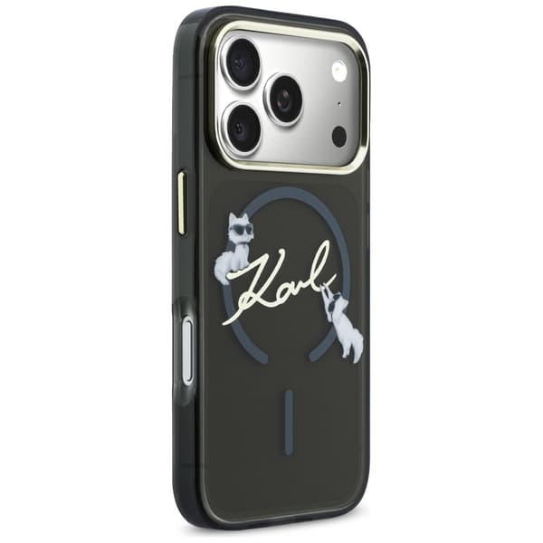 Karl Lagerfeld IML Choupettes Karl Script Logo MagSafe-etui til iPhone 17 Pro Max, sort