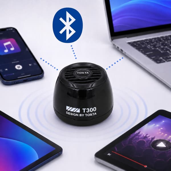 Trådløs Bluetooth-højttaler MP3 microSD LED Magnetisk Sort N65C