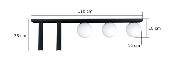 Loftlampe 5xE27 MONDI SORT MIX