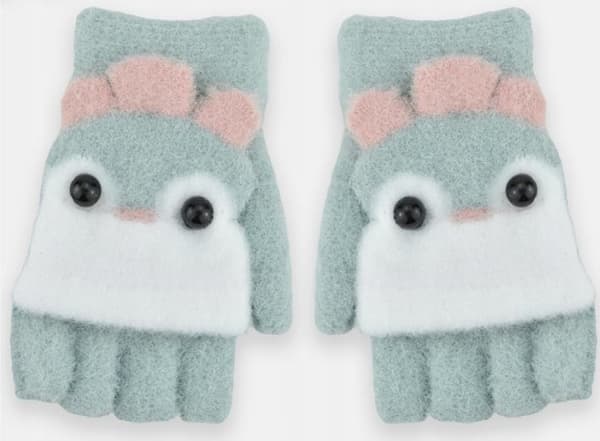 FEMFINGRAR stickade fluffy vantar 3D 3-4 år 12cm V034M